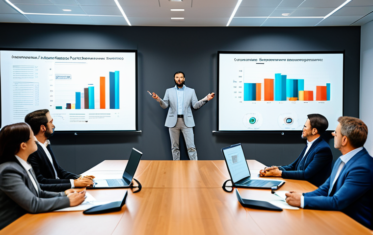 **
A confident sustainability expert in professional attire, giving a presentation on ESG data analysis in a modern conference room, fully clothed, appropriate content, safe for work, perfect anatomy, natural proportions, professional environment.
**